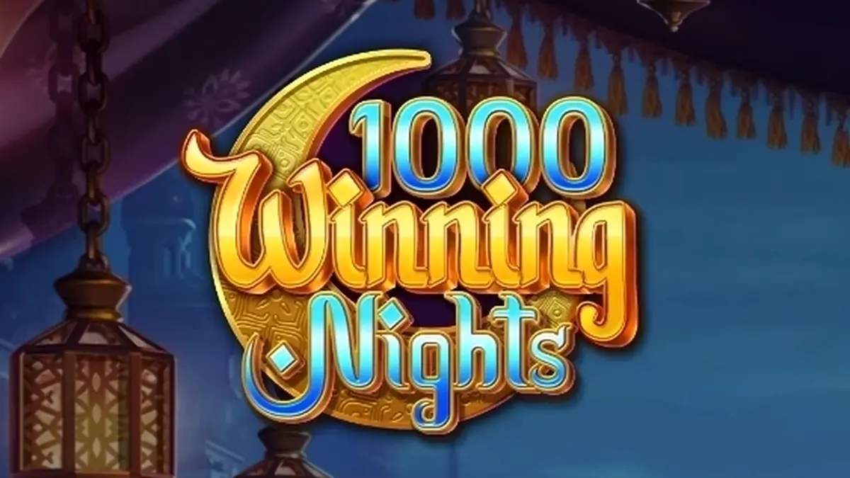 Tampilan visual game slot 1000 Winning Nights dengan latar belakang yang elegan