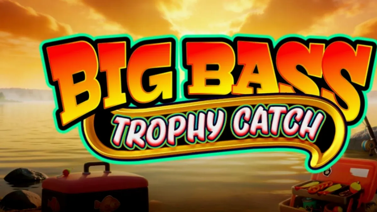 Tampilan layar permainan slot Big Bass Trophy Catch dengan tema memancing khas.